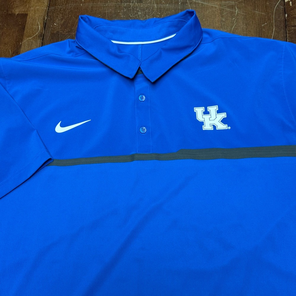 Nike Kentucky Wildcats Coaches Polo Mens 3XL Blue Dri-FIT BBN